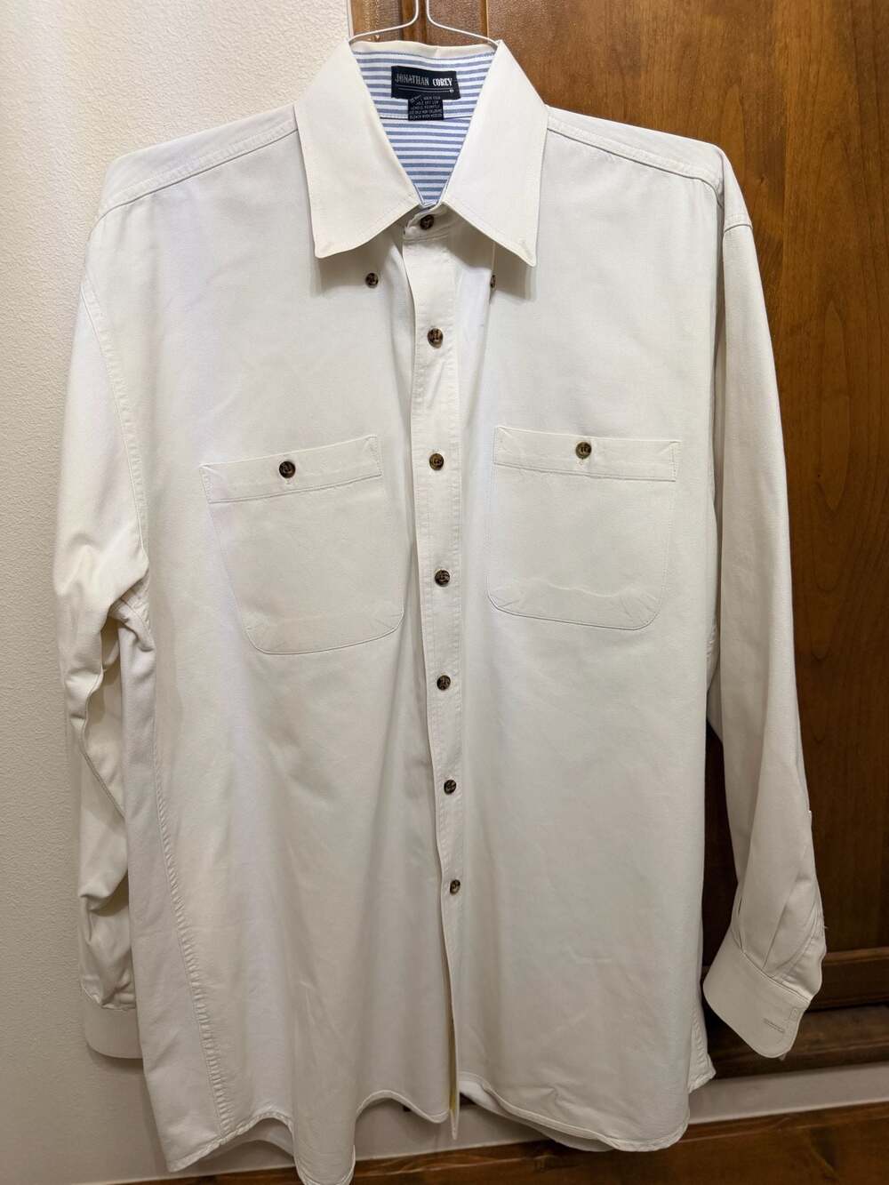 Jonathan Corey Vintage Men's Long Sleeve Button Down Shirt w/ Dual Chest Pockets